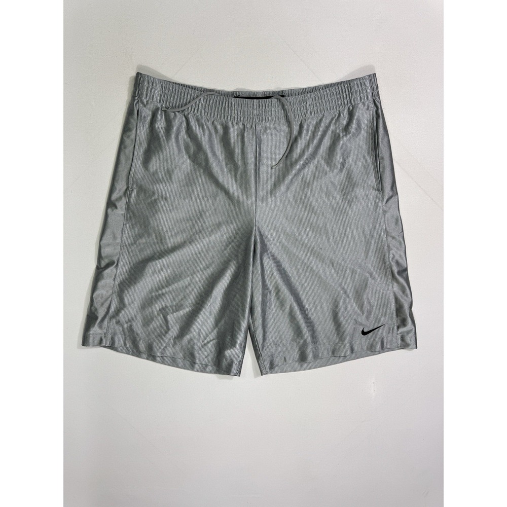 VTG Nike Basketball Shorts Men XL Grey Baggy Shiny Silky Dazzle Y2K 207630 Lined